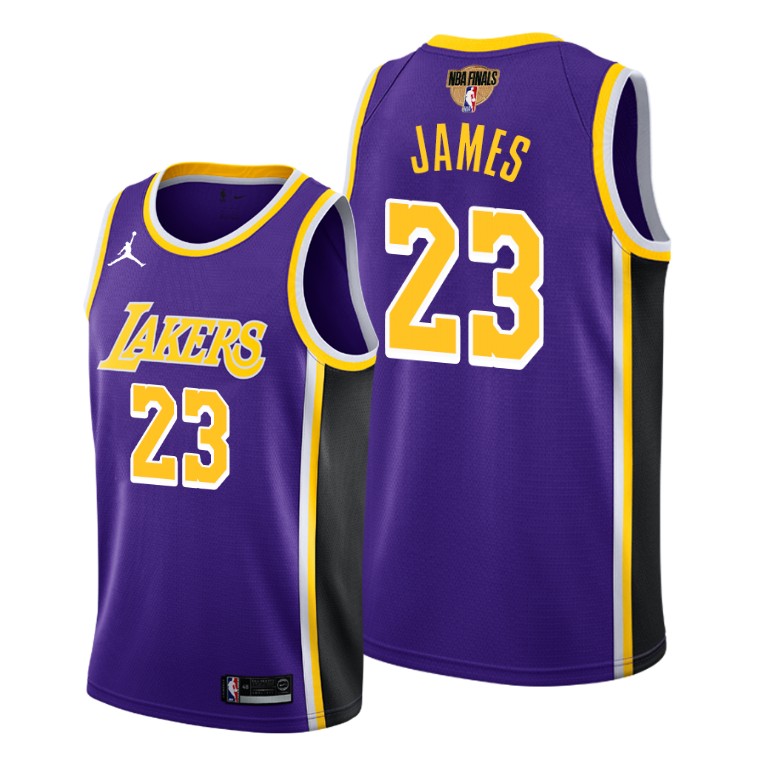 Men's Los Angeles Lakers Purple #23 LeBron James 2020 Finals Bound Statement Edition Stitched Jersey